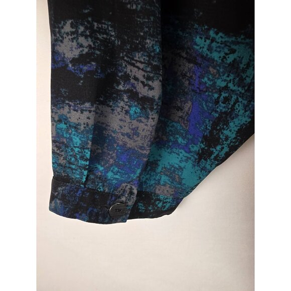 Catherines Women's Top Plus Size 4X Green V-Neck Long Sleeve Button Down Blouse - Picture 12 of 15